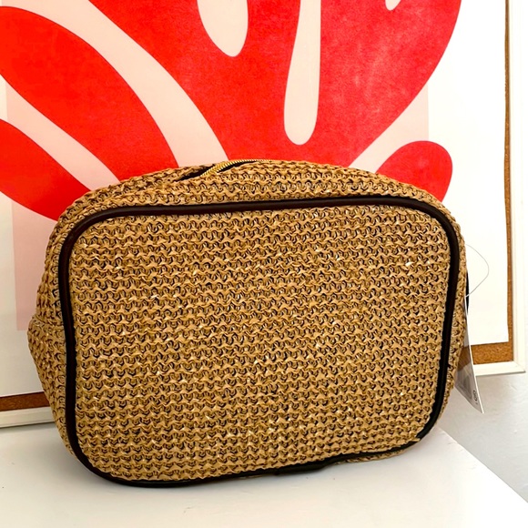 Anthropologie Bags Nwt Hemp Rattan Cosmetic Travel Bag Poshmark